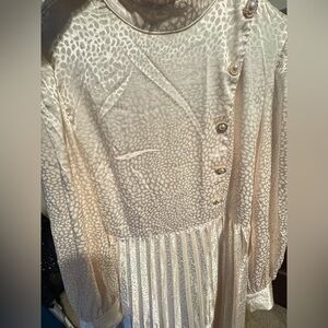 SHEIN Cream Maxi Dress with Button Detail